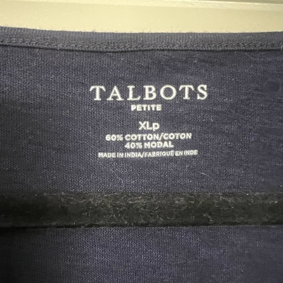 Talbots Navy Short Sleeve T-Shirt Size XL Petite - Picture 3 of 5